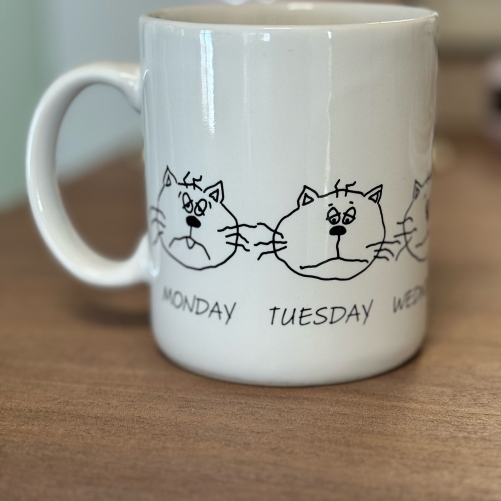 Vintage Hallmark Sandra Boynton “When’s Friday?” Cat Coffee Mug - Picture 3 of 5